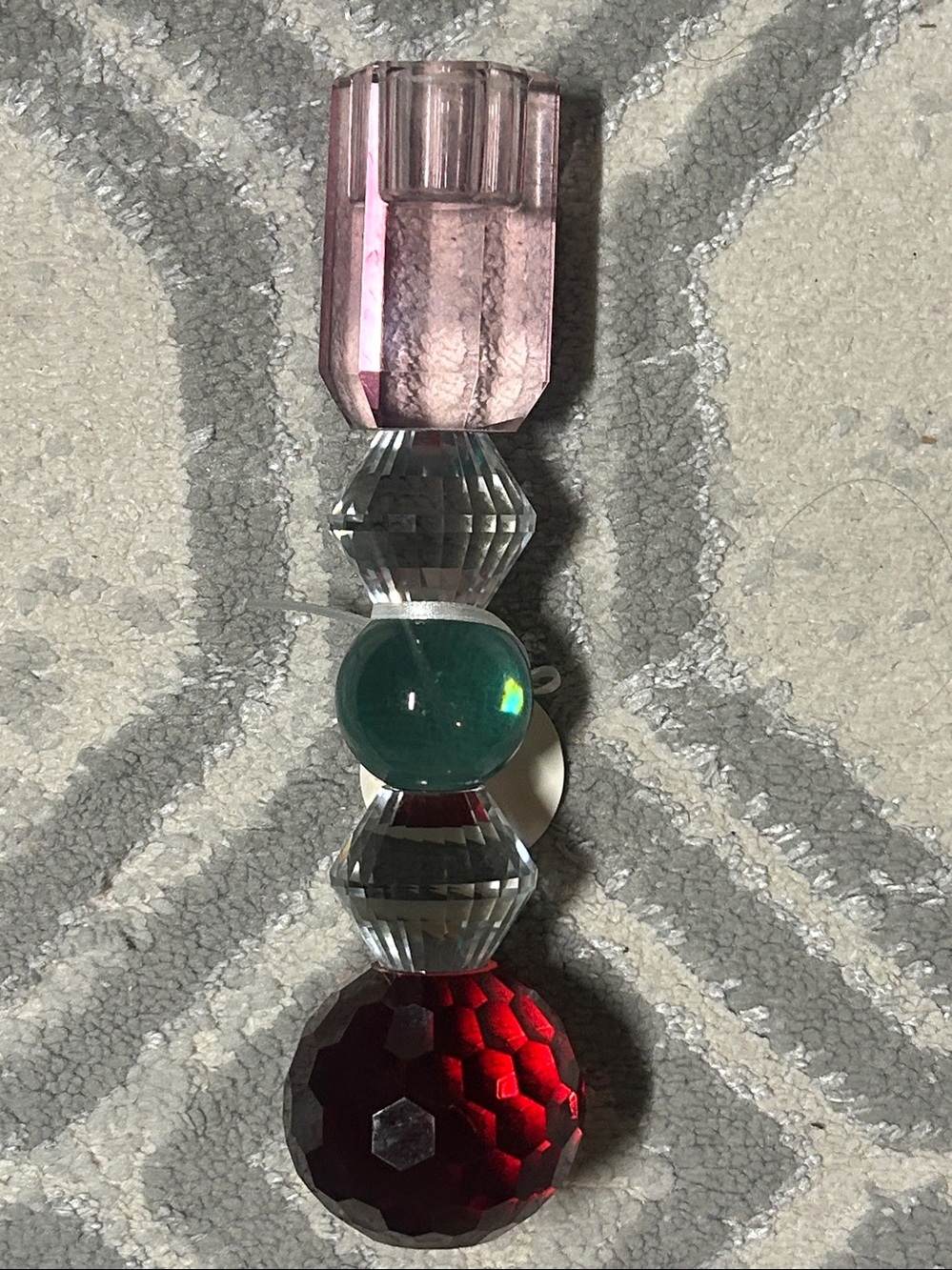 Faceted Crystal Tower Lantern Accent - Red, Pink, Blue